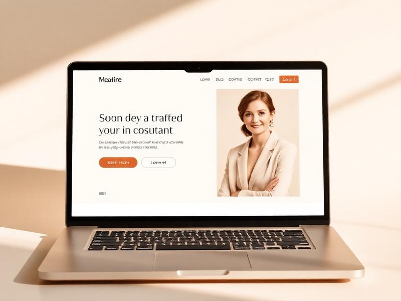 Notebook exibindo uma landing page elegante